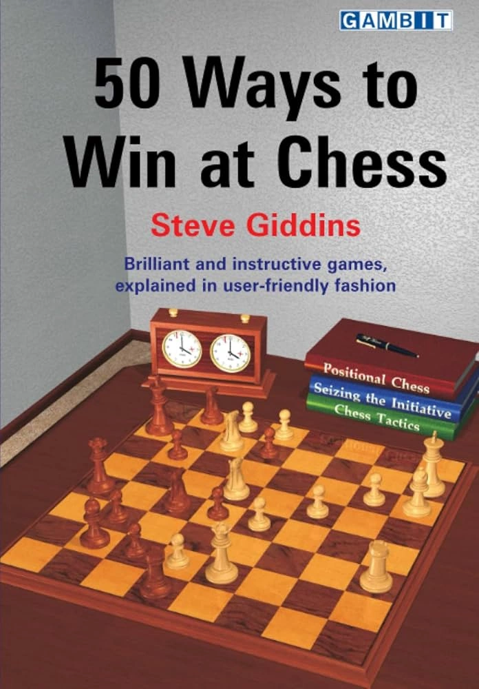 Book cover of "50 Ways to Win at Chess" by Steve Giddins, chess book review