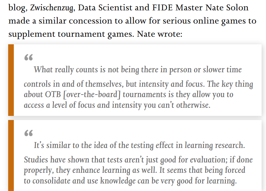 Two quotes by FM Nate Solon from Perpetual Chess Improvement.