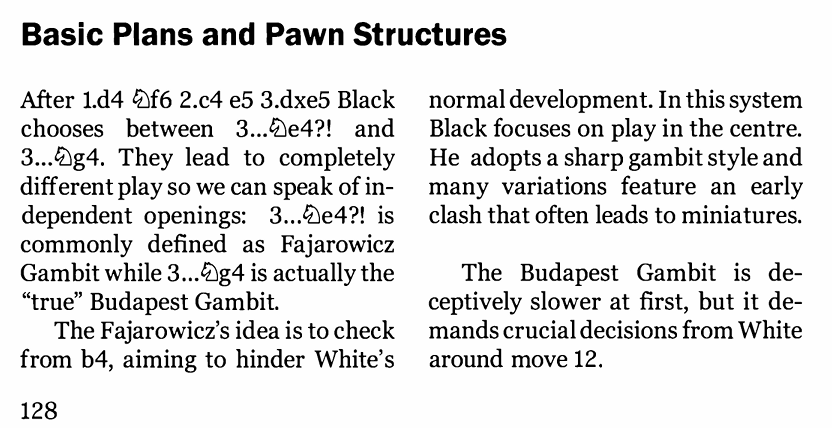 Main plans in the Budapest Gambit from Squeezing the Gambits.