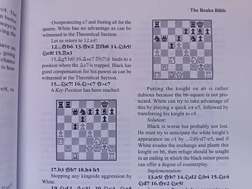 Benko Bible Volume 1: The Gambit Accepted: The annotations contain easy-to-follow descriptions with several types of subtitles; implementation, solution, key position, chess book review
