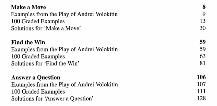 Table of contents from Perfect your chess.