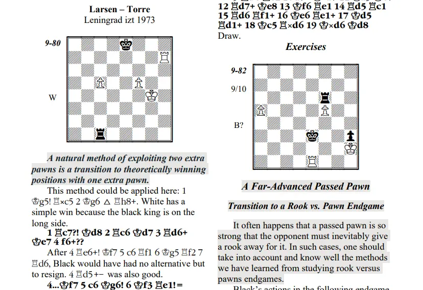 Dvoretsky's Endgame Manual 6th Edition: An example of an exercise and an explanation of a position, 6th Edition, 208, chess book review