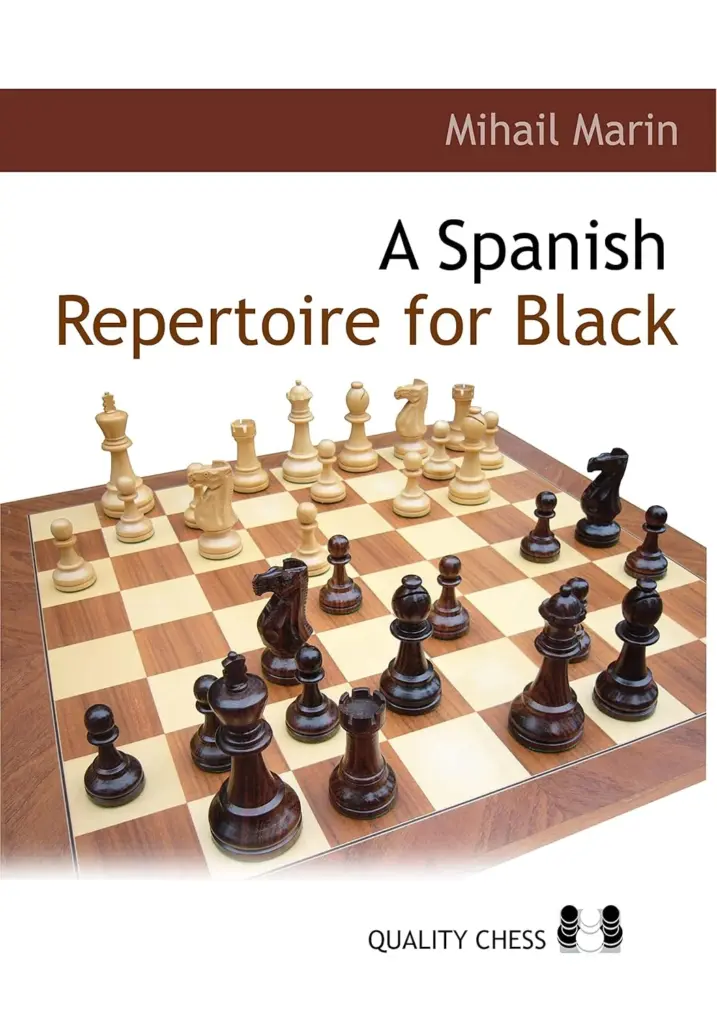 Book cover of "A Spanish Repertoire for Black" by Mihail Marin, chess book review