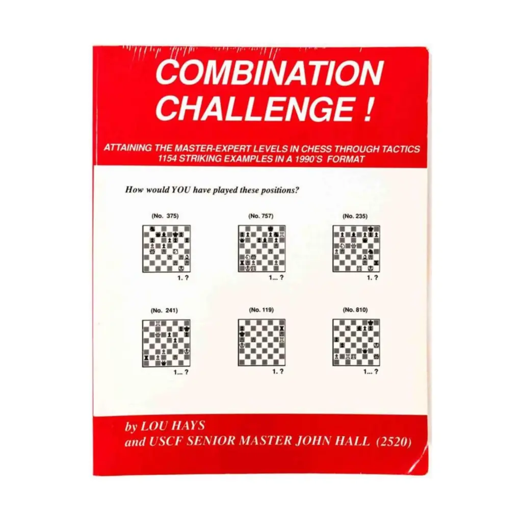 Book cover of "Combination Challenge" by Lou Hays, chess book review