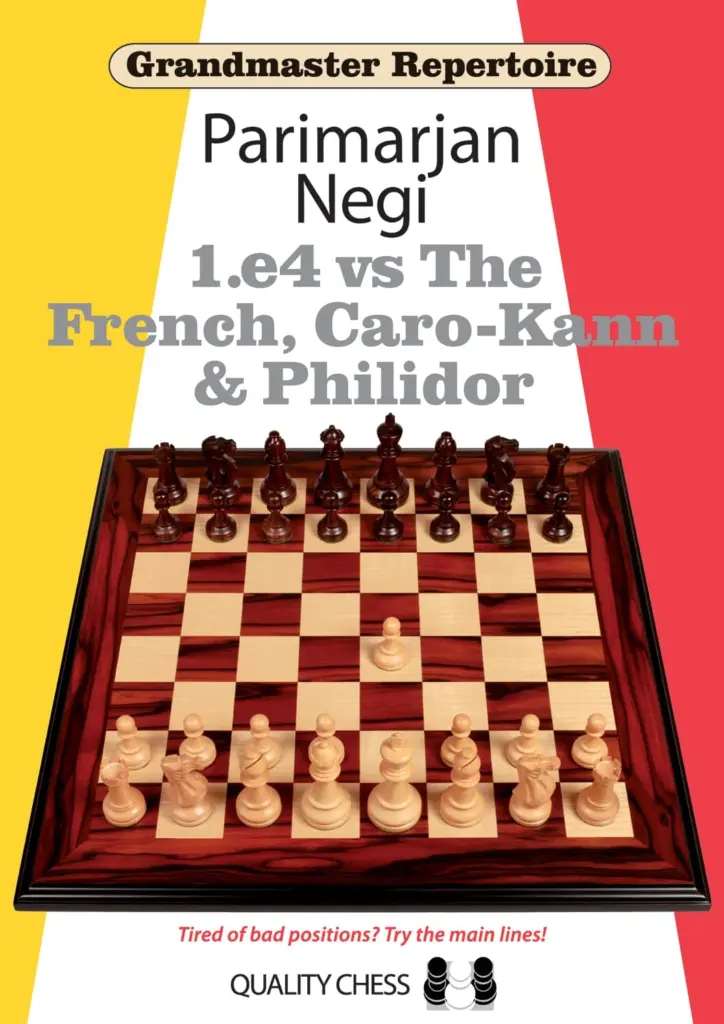Book cover of "Grandmaster Repertoire: 1.e4 vs. the French, Caro-Kann and Philidor" by Parimarjan Negi, chess book review