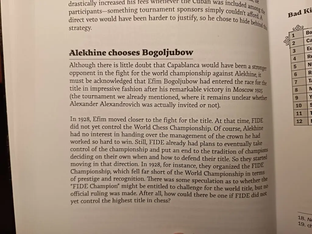 Capablanca & Alekhine: The book is a treasure vault of information on the lives of the two players, and it covers their chess careers in a captivating way, chess book review