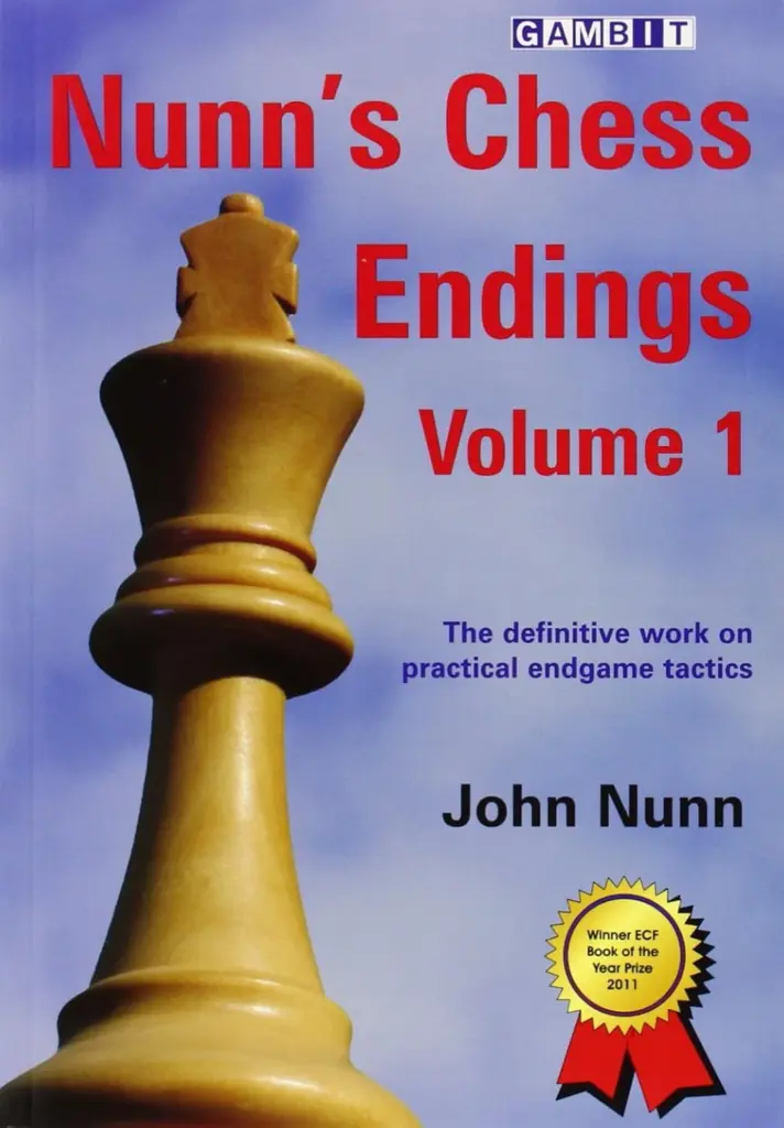 Book cover of "Nunn's Chess Endings Volume 1" by John Nunn, chess book review