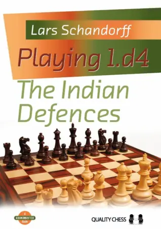 Book cover of "Playing 1.d4: The Indian Defences" by Lars Schandorff, chess book review