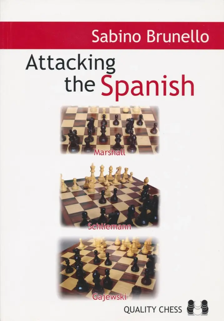 Book cover of "Attacking the Spanish" by Sabino Brunello, chess book review
