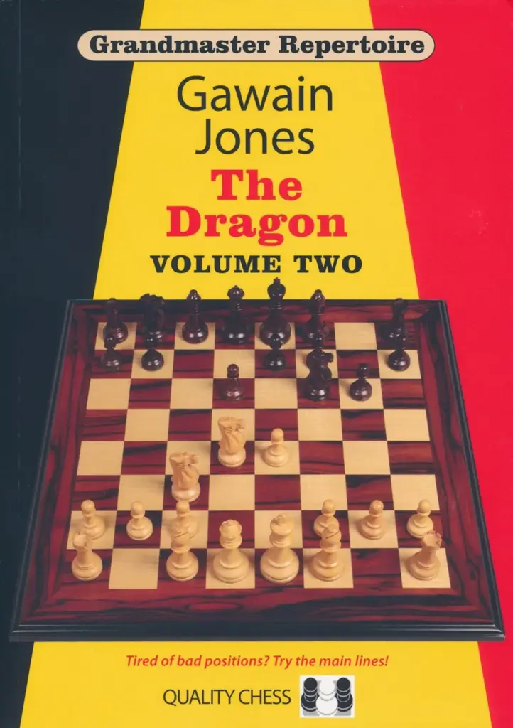 Book cover of "Grandmaster Repertoire: The Dragon Volume Two" by Gawain Jones, chess book review