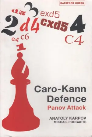 Book cover of "Karpov's Caro Kann, Panov's Attack" by Anatoly Karpov, chess book review