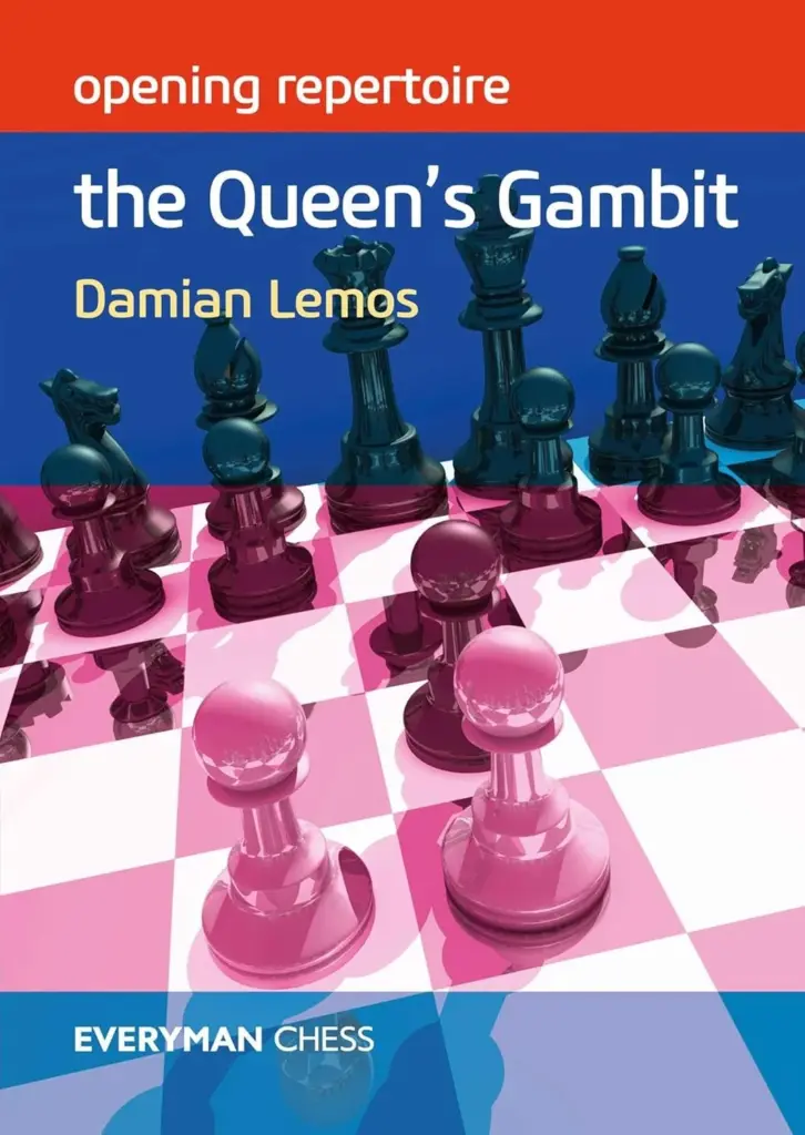 Book cover of "Opening Repertoire: The Queen's Gambit" by Damian Lemos, chess book review