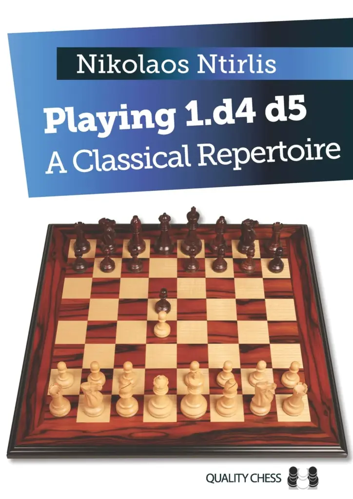 Book cover of "Playing 1.d4 d5" by Nikolaos Ntirlis, chess book review