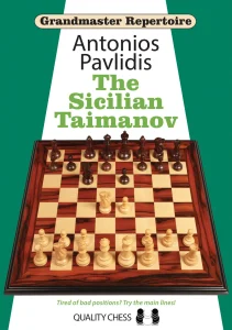 Book cover of "Grandmaster Repertoire: The Sicilian Taimanov" by Antonios Pavlidis, chess book review