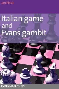 Book cover of "Italian Game and Evans Gambit" by Jan Pinski, chess book review