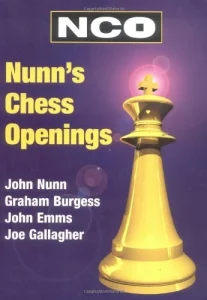 Book cover of "Nunn's Chess Openings " by John Nunn, Graham Burgess, John Emms, Joe Gallagher, chess book review
