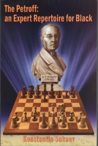Book cover of "Petroff: An Expert Repertoire for Black" by Konstantin Sakaev, chess book review