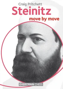 Book cover of "Steinitz: Move by Move" by Craig Pritchett, chess book review