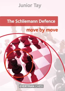 Book cover of "The Schliemann Defence, Move by Move" by Junior Tay, chess book review
