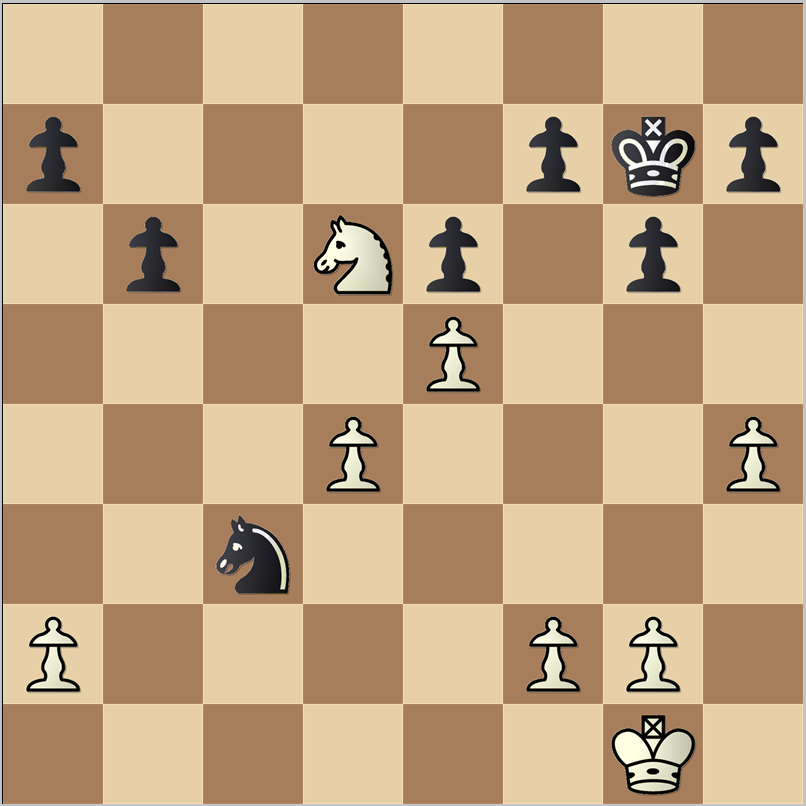 This is the game Vovk - Volokitin from 2012 after 27...Nxc3 